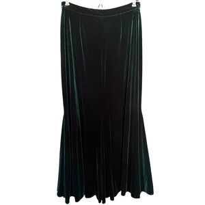 Soft Surroundings Velvet Maxi Skirt Forest Green